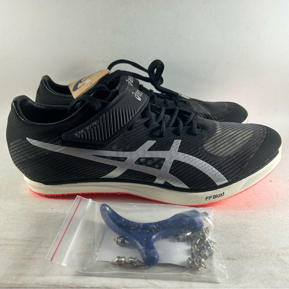 ASICS Sonic Sky Pro Mens Track And Field Shoes Cleats Black Size 9‎.5